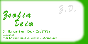 zsofia deim business card